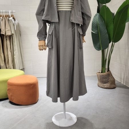 바스락자켓 스트링 세트원피스