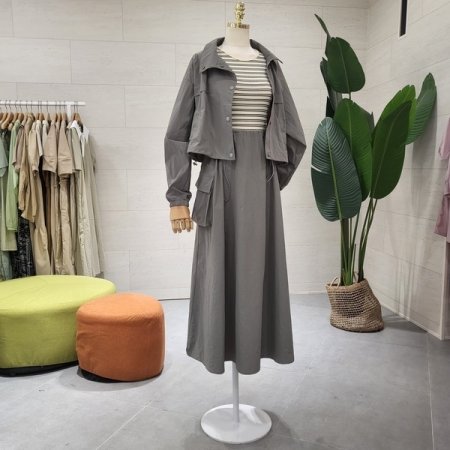 바스락자켓 스트링 세트원피스