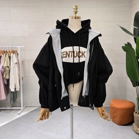 후드 탈부착 야상점퍼