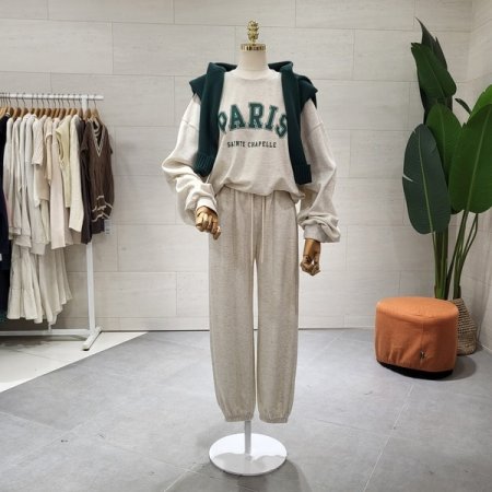 파 레터링 긴팔 조거세트