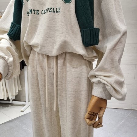 파 레터링 긴팔 조거세트