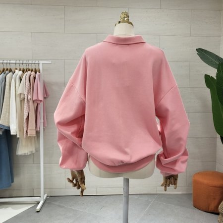 레터링 반지퍼카라 맨투맨