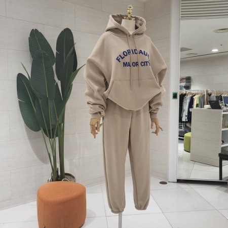 루즈핏 플로리 기모 후드세트