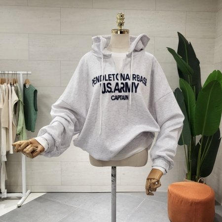 루즈핏 발포아미 후드티셔츠