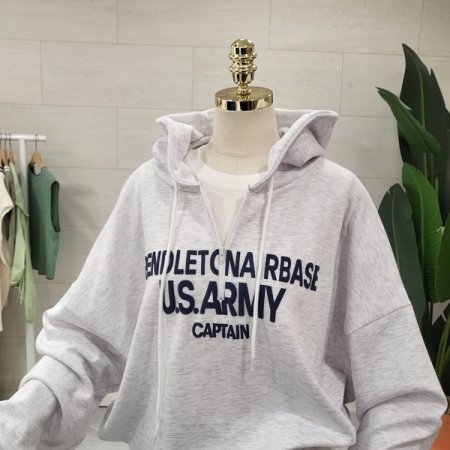 루즈핏 발포아미 후드티셔츠