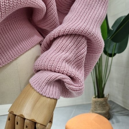 피넛카라 반지퍼 니트