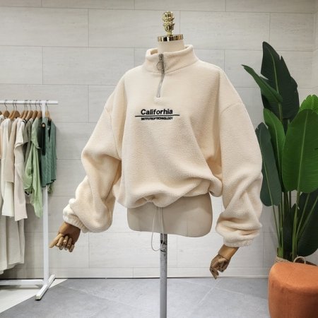 밑단 조리개 뽀글이 맨투맨