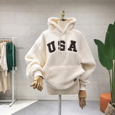 뽀글이 US후드 맨투맨