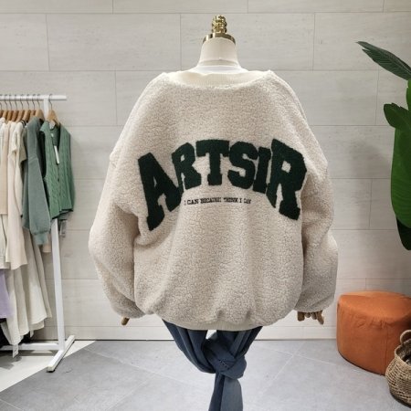 뽀글 컬러백패치 누빔점퍼