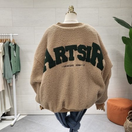 뽀글 컬러백패치 누빔점퍼