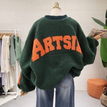 뽀글 컬러백패치 누빔점퍼