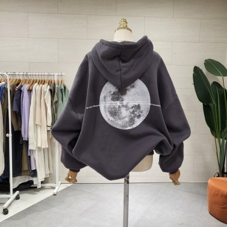 루즈핏 더문 기모 후드맨투맨