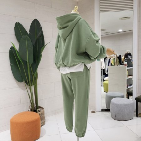 브루클린 후드 기모 조거세트