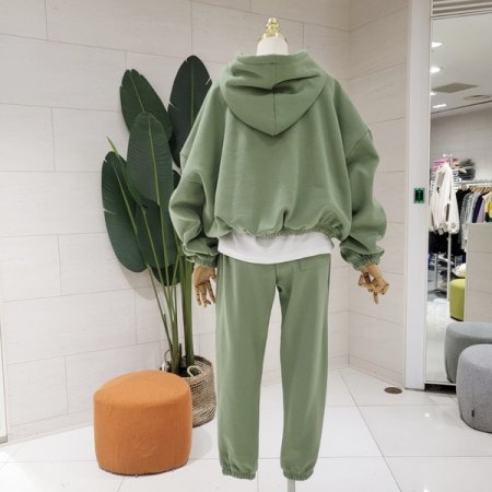 브루클린 후드 기모 조거세트