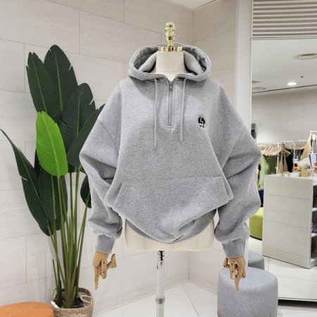 기모 테디자수 반집업 후드맨투맨