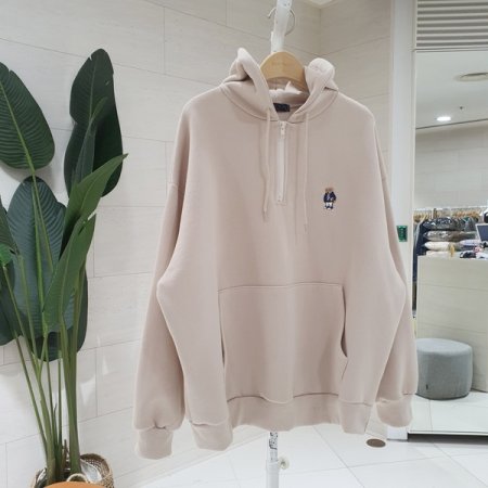 기모 테디자수 반집업 후드맨투맨