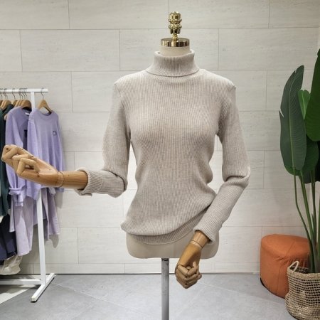 베이직 골지 목폴라 니트티셔츠