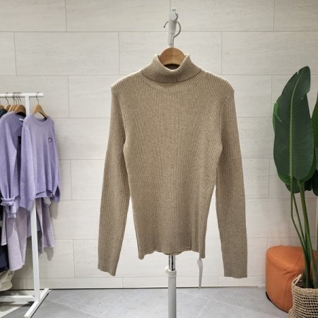 베이직 골지 목폴라 니트티셔츠