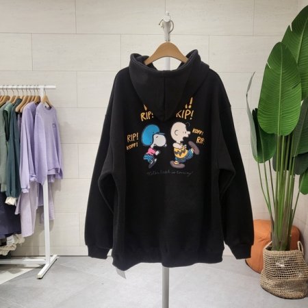 기모 박시핏 킥찰리 후드맨투맨