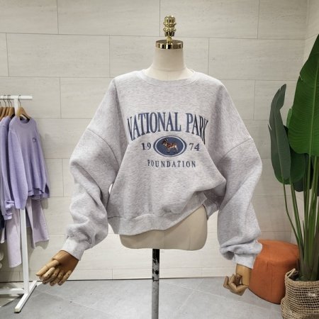 양기모 파크자수 크롭맨투맨