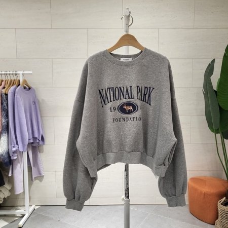 양기모 파크자수 크롭맨투맨