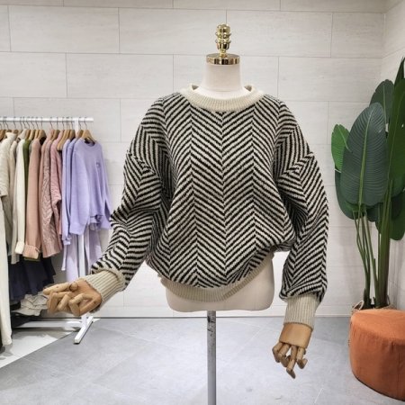 헤링본 톡톡 라운드니트