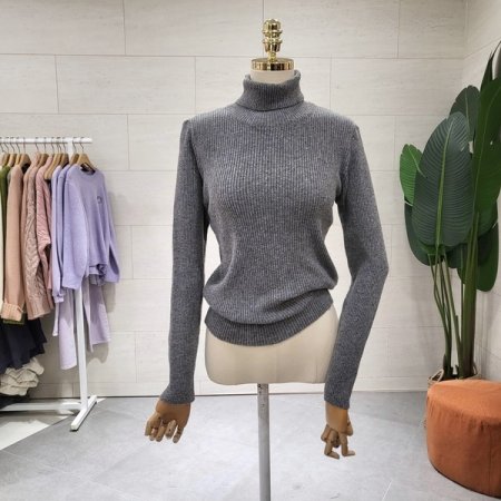 골지 목폴라 니트티셔츠