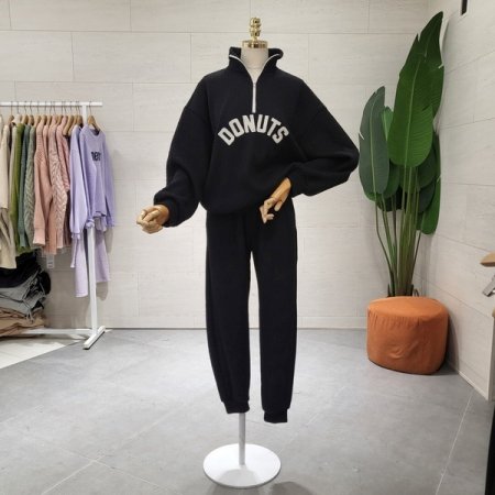 반집업 도넛패치 골지 조거세트