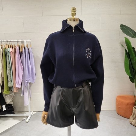 탄탄 스팽클 로고가디건