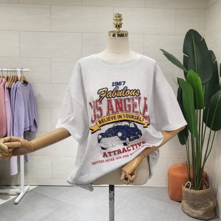 빈티지 자동차 반팔티셔츠