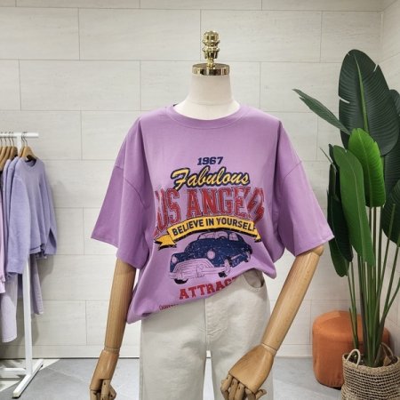 빈티지 자동차 반팔티셔츠