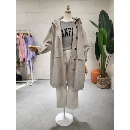 디아 후드 바바리코트