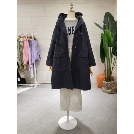 디아 후드 바바리코트