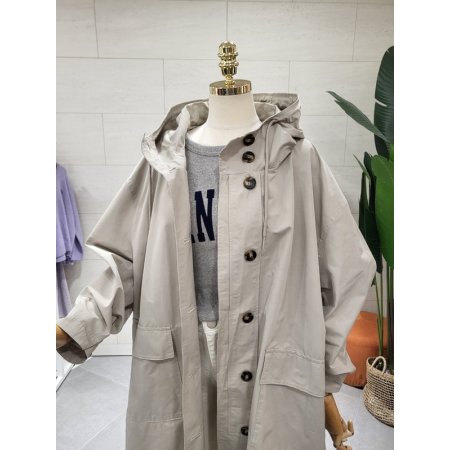 디아 후드 바바리코트