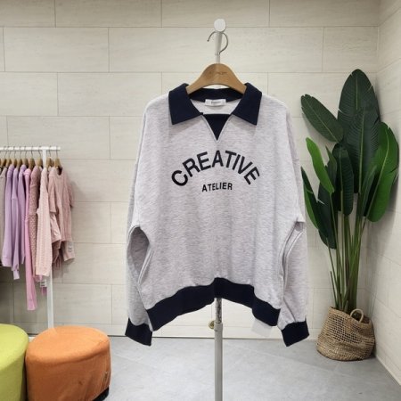 카라 배색 맨투맨