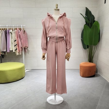 러블리 크롭집업 팬츠세트