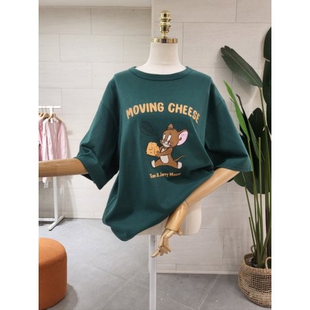 루즈핏 제리치즈 반팔 티셔츠