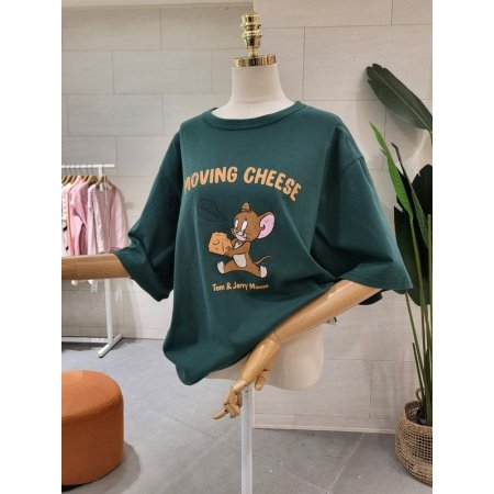 루즈핏 제리치즈 반팔 티셔츠