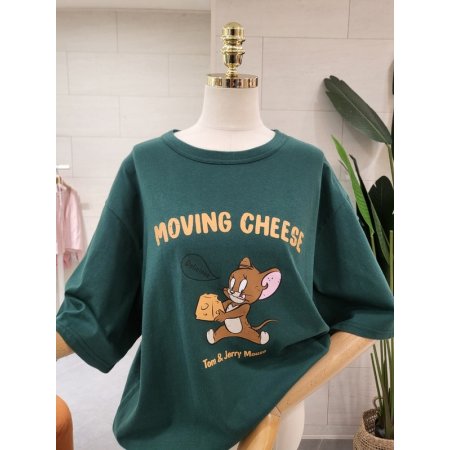 루즈핏 제리치즈 반팔 티셔츠