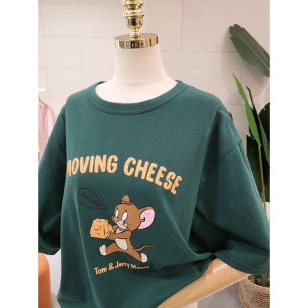 루즈핏 제리치즈 반팔 티셔츠