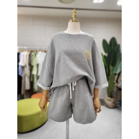 백 컬러프린트 아도반바지세트