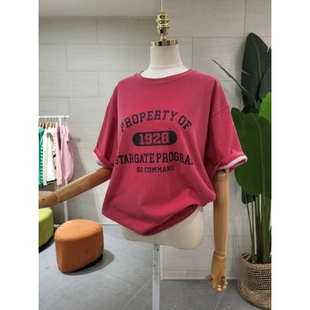 피그먼트 레터링 반팔티셔츠