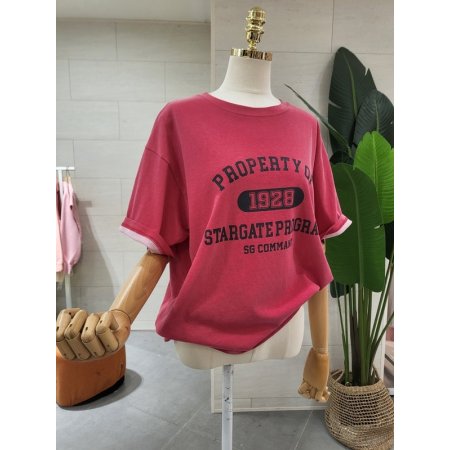 피그먼트 레터링 반팔티셔츠