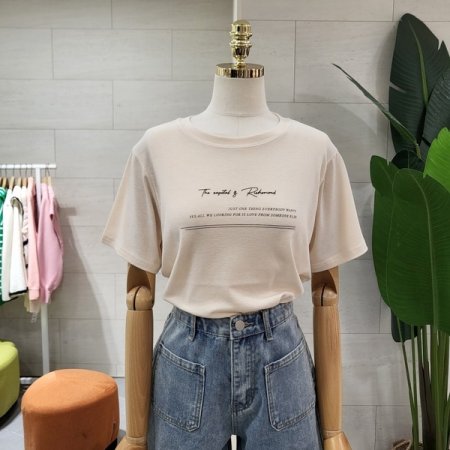 텐션 흘림체 반팔티셔츠