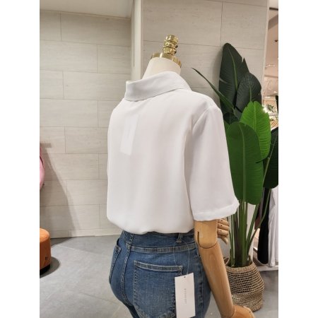 찰랑 히든버튼 반팔 블라우스