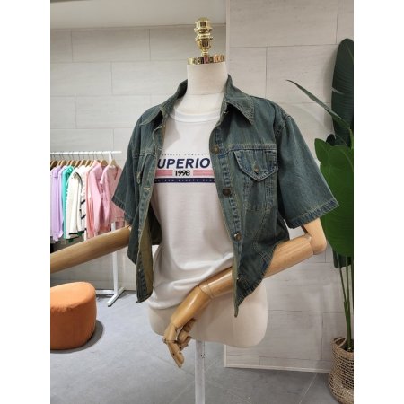 찡포인트 데님 청남방