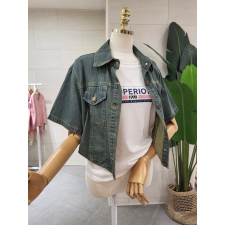 찡포인트 데님 청남방