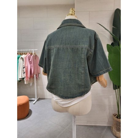 찡포인트 데님 청남방