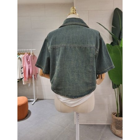 찡포인트 데님 청남방