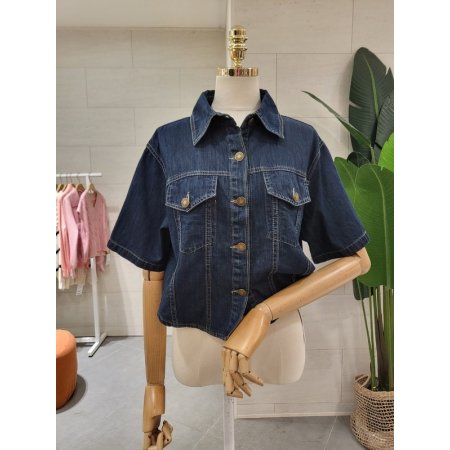 찡포인트 데님 청남방